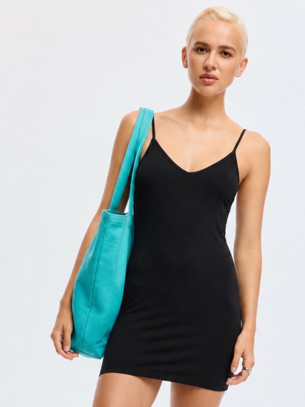 Sea Folly Sound Wave Black Bamboo Slip Dress M/L